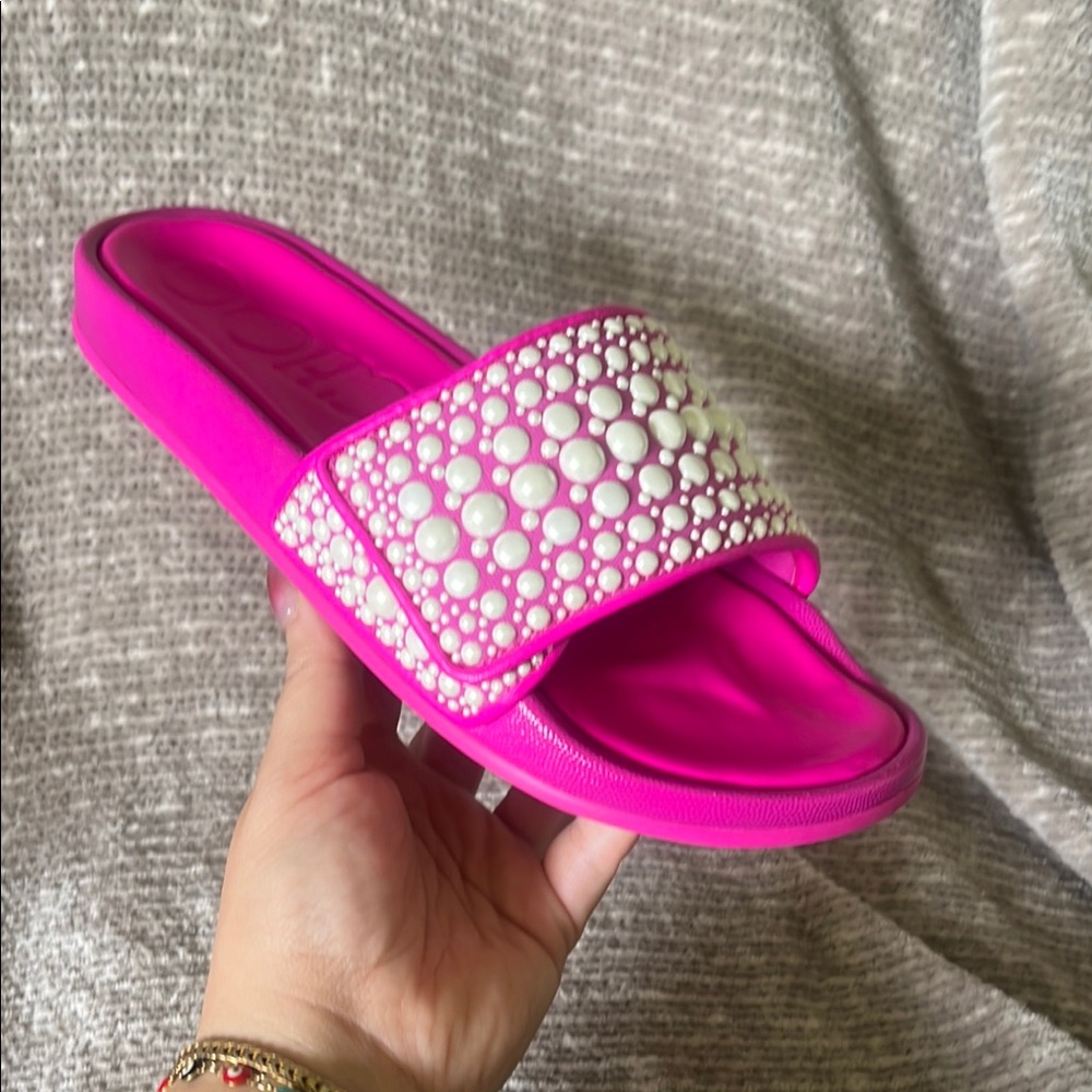 Jimmy Choo Fitz Fuchsia with Pearls